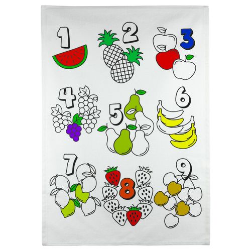 Kit Toalha Infantil para Colorir - Buettner - 6 a 8 anos - Estampa Frutas e Quantidades