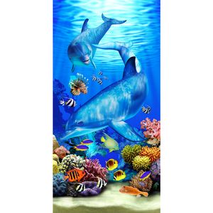 Toalha de Praia 100% Algodão 76cm x 1,52m Buettner Estampa Dolphins in the Ocean