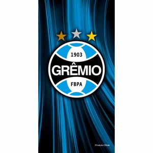 Toalha de Banho de Times de Futebol Aveludada Estampada 70cm x 1,40m Buettner Licenciada Brasão Grêmio 2019