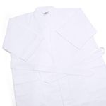 roupao-unissex-com-manga-tres-quartos-em-tecido-pique-buettner-liso-cor-branco-detalhe