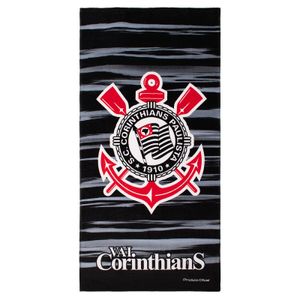 Toalha de Banho de Times de Futebol Aveludada Estampada 70cm x 1,40m Buettner Licenciada Brasão Corinthians 2021