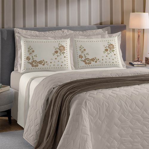 Jogo de Cama Casal 4 peças 200 fios Buettner Joice Bege