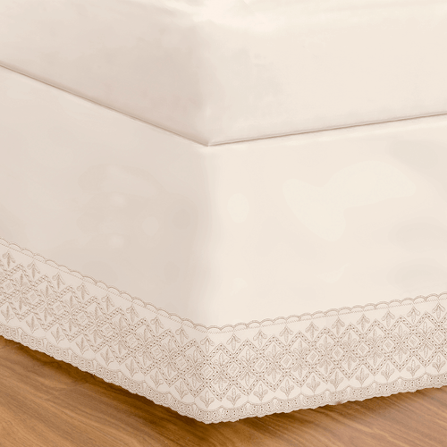 Saia para Cama Box 180 Fios Melody Renda Nice Buettner