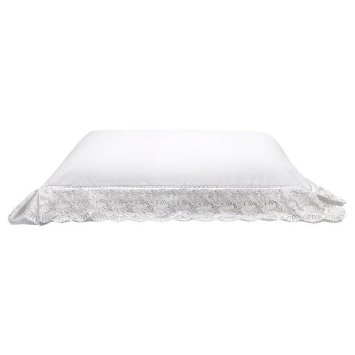 Fronha Avulsa 300 Fios Cristal Renda Estela Buettner