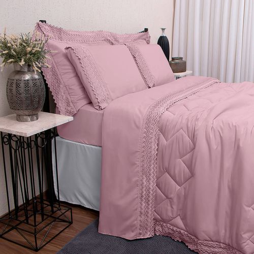 Jogo de Cama Microfibra Sonata Renda Elvis Buettner