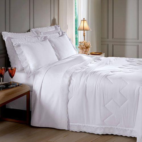 Edredom 300 Fios Cristal Renda Luisa Buettner