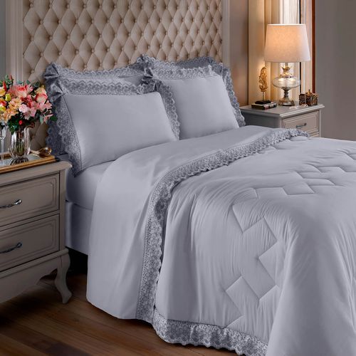 Jogo de Cama 300 Fios Cristal Renda Sahar Buettner