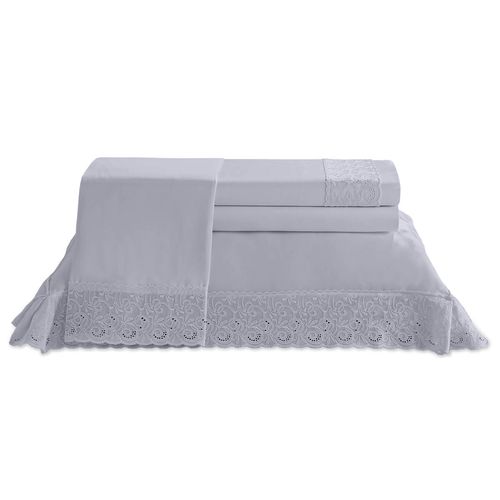 Jogo de Cama 300 Fios Cristal Renda Clarys Buettner
