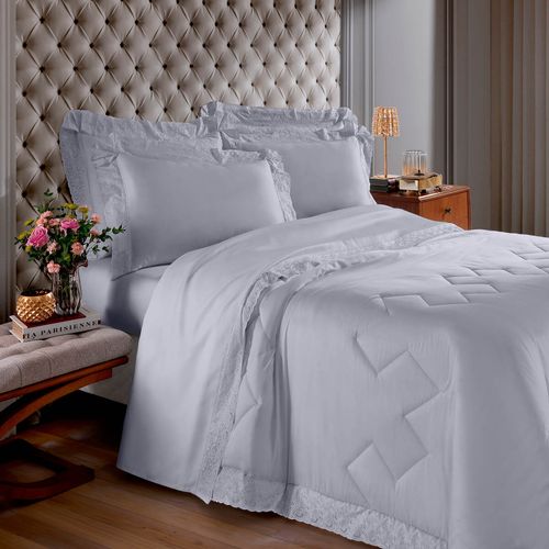Jogo de Cama 300 Fios Cristal Renda Clarys Buettner
