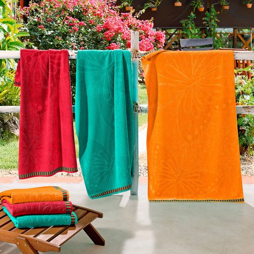 Toalha de Praia 81cm x 1,50m Praia Jacquard Borboletas Buettner