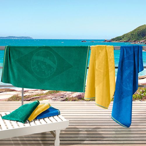 Toalha de Praia 70cm x 1,40m Praia Jacquard Bandeira Buettner