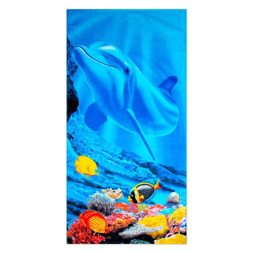 Toalha de Praia 76cm x 1,52m Resort Dolphin and Fishes Buettner
