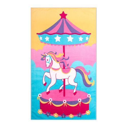 Toalha Infantil 70cm x 1,20m Jovem Unicórnio Carrossel Buettner