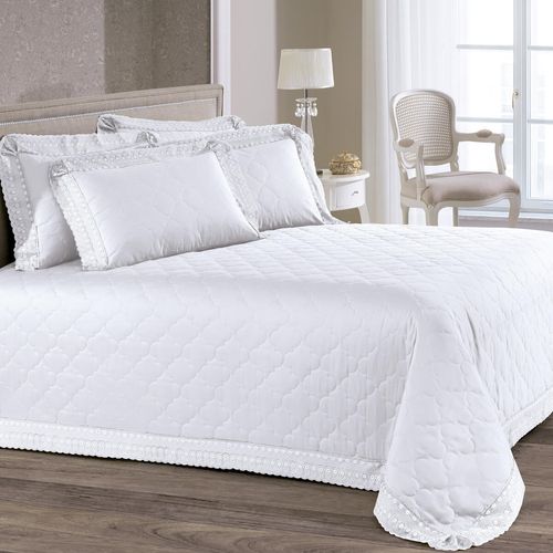 Cobre Leito 300 Fios Cristal Renda Renascença Buettner
