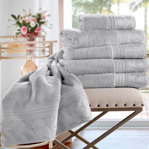 Toalha Social 30cm x 50cm Algodão Egípcio Cristal Renda Roma Buettner