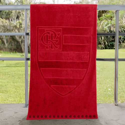 Toalha de Banho Barra Bordada Futebol Jacquard Flamengo Buettner