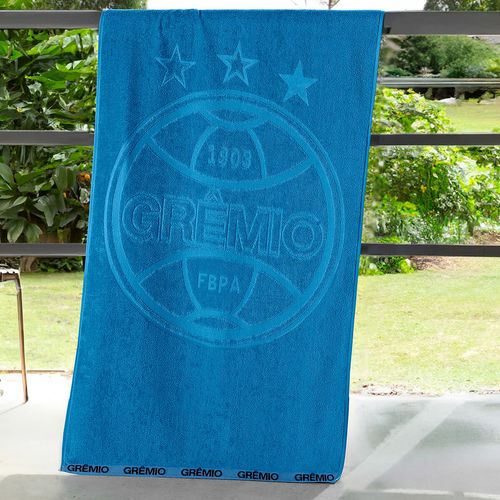 Toalha de Banho Barra Bordada Futebol Jacquard Grêmio Buettner
