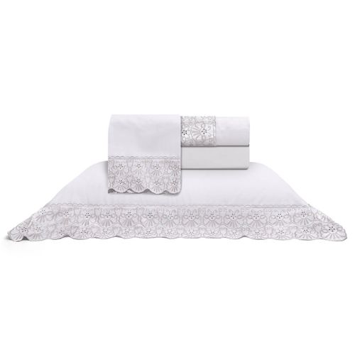 Jogo de Cama 230 Fios Melody Renda Cris Buettner
