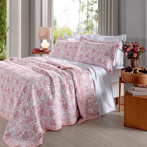 Colcha com Porta Travesseiro Jacquard Cenário Glenda Buettner