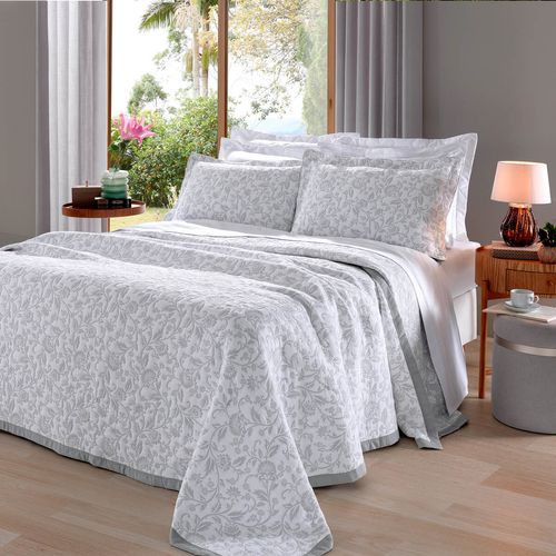 Colcha com Porta Travesseiro Jacquard Cenário Lina Buettner