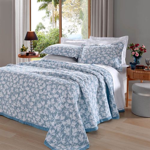 Colcha com Porta Travesseiro Jacquard Cenário Tales Buettner