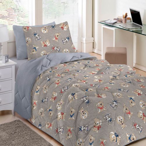 Edredom Malha Basic Estampado Infantil Dogs Buettner