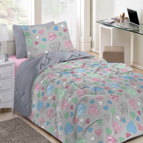 Edredom Malha Basic Estampado Infantil Amores Buettner