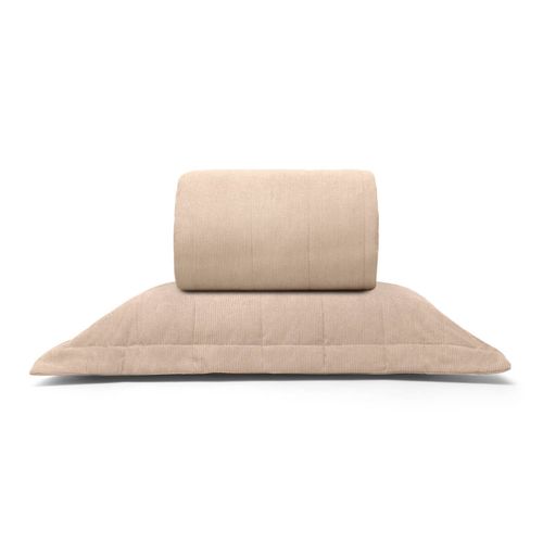 Colcha com Porta Travesseiro Veludo Cotelê Velour Risques Buettner