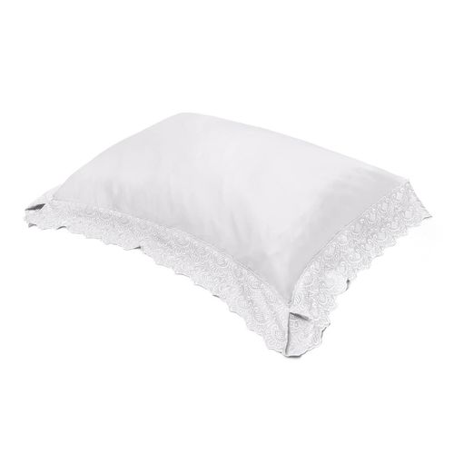 Fronha Avulsa 300 Fios Cristal Renda Nadine Buettner