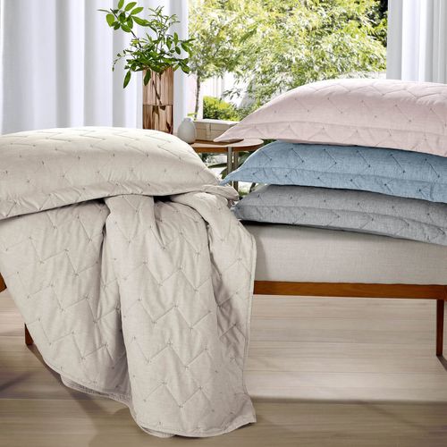 Colcha com Porta Travesseiro Matelassê Bouti Mescla Buettner