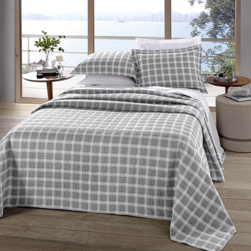 Colcha com Porta Travesseiro Jacquard Bouti Perfecta Quadri Buettner
