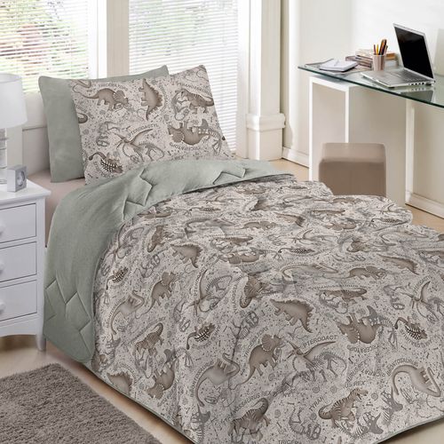 Fronha Avulsa Malha Basic Estampado Infantil Dinossauros Buettner