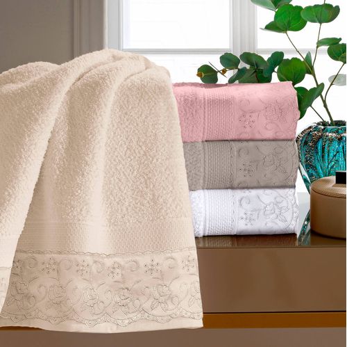 Toalha de Rosto 50cm x 80cm Melody Renda Alice Buettner