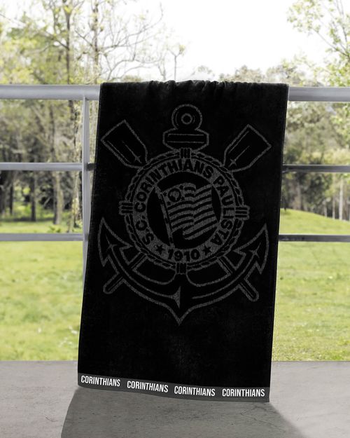 Toalha de Banho Barra Bordada Futebol Jacquard Corinthians Buettner