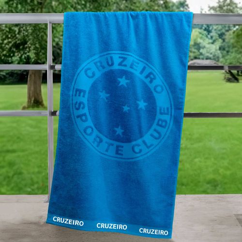 Toalha de Banho Barra Bordada Futebol Jacquard Cruzeiro Buettner